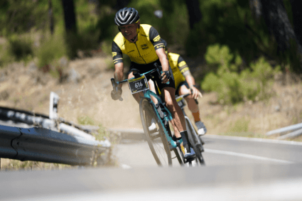 Ciclista rueda por l'etape Madrid